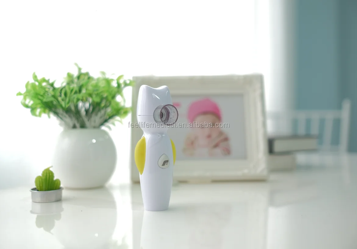mini baby ultrasonic inhaler nebulizer with music cartoon shape & LED breathing light Feellife mesh nebulizer machine