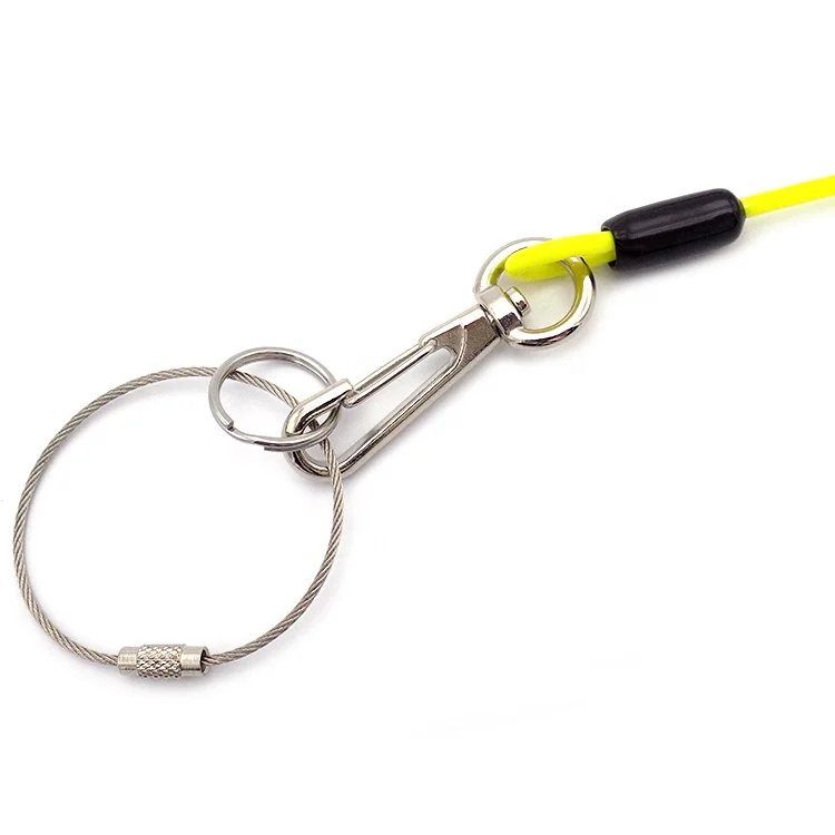 Guofeng safety Spring Coil Spanner Tool Lanyard With Coated Metal Key Ring for safety