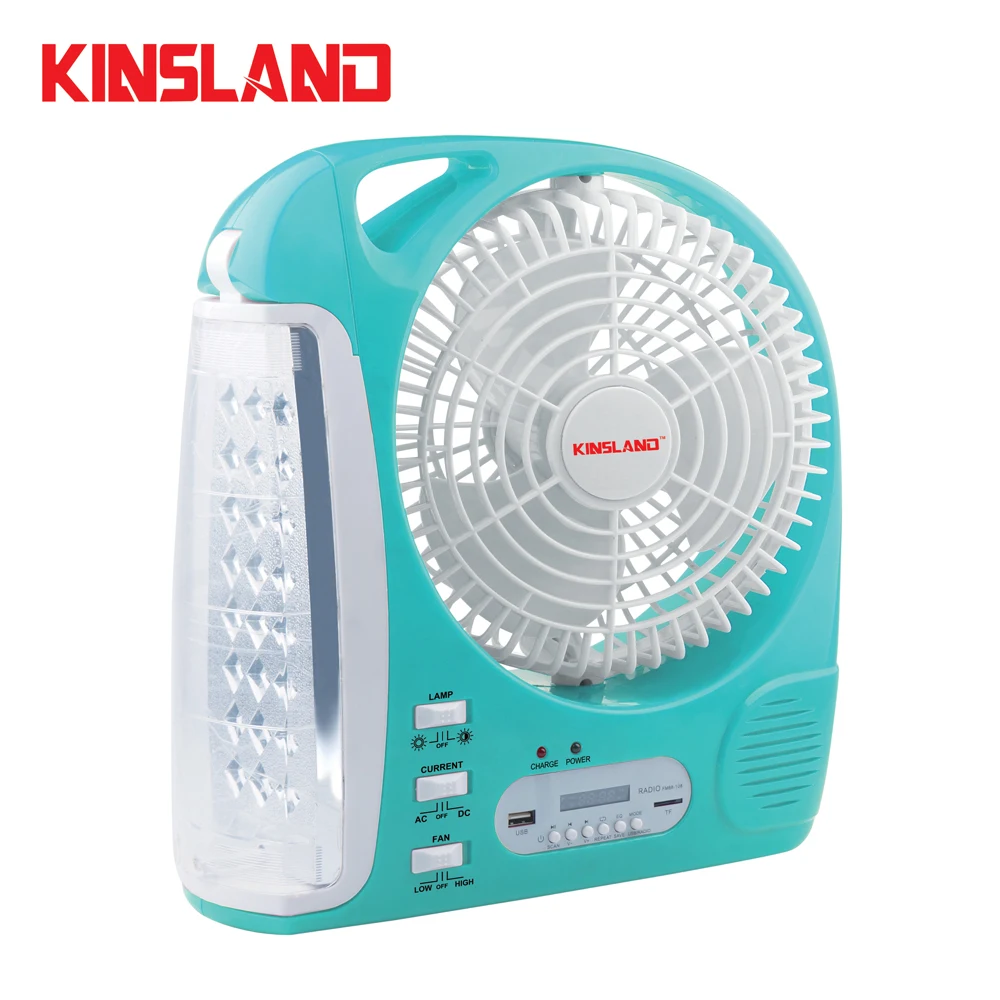 Hot sale 8' Multifunction Rechargeable Fan with LED Light FM Radio
