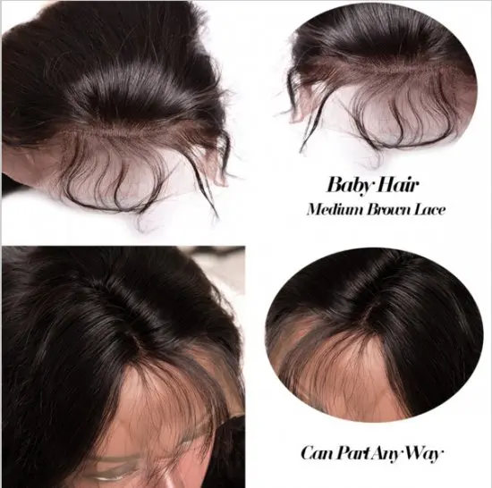 New Products Indian Hair  Unprocessed Virgin 10A Grade The Best Quality Baby Hair Full Lace Body Wave Wig