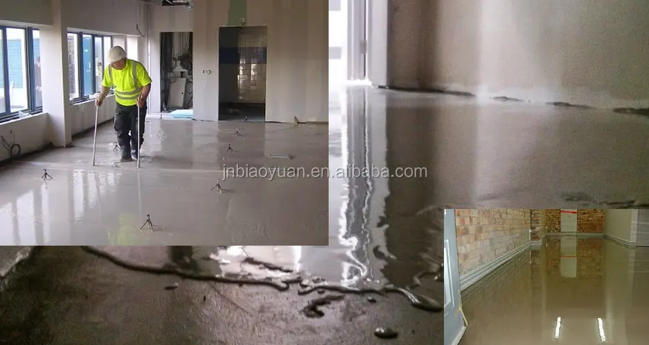 High strength self leveling polished concrete for fast leveling of floors