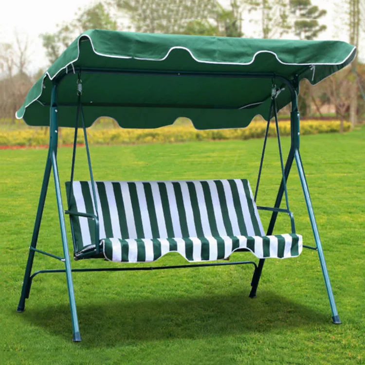 Outdoor Patio Garden Durable Canopy Swings Metal Sunshade 3 Seats Swing for Adults