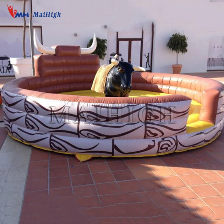 Amusement park inflatable mechanical bull ride game inflatable rodeo bull