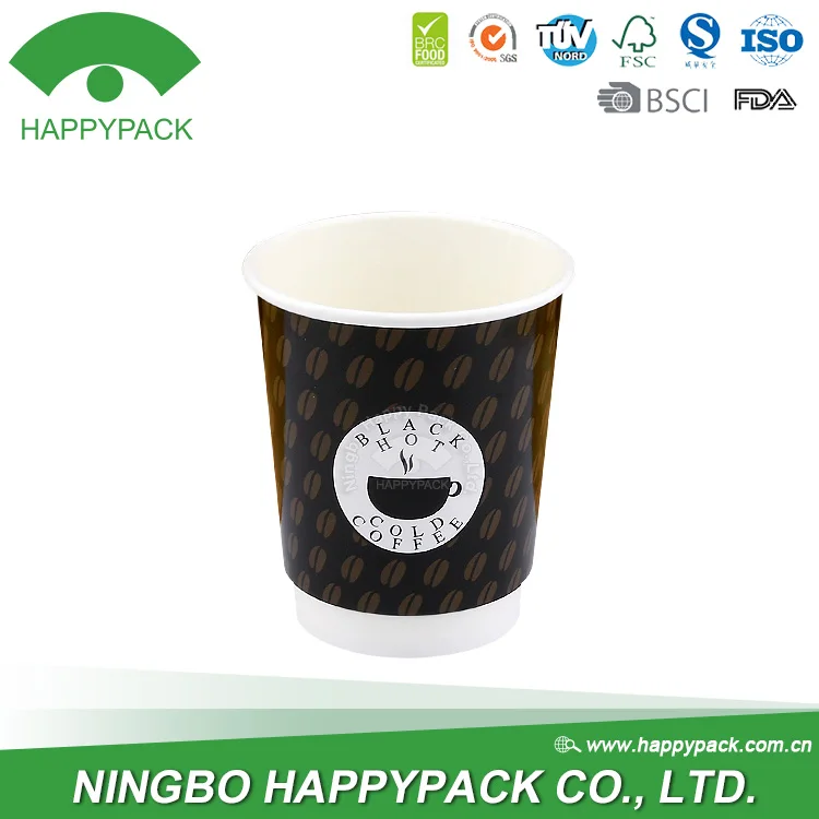 Disposable Environmental Friendly High Quality Double Wall Cup 8oz hot coffee paper cup