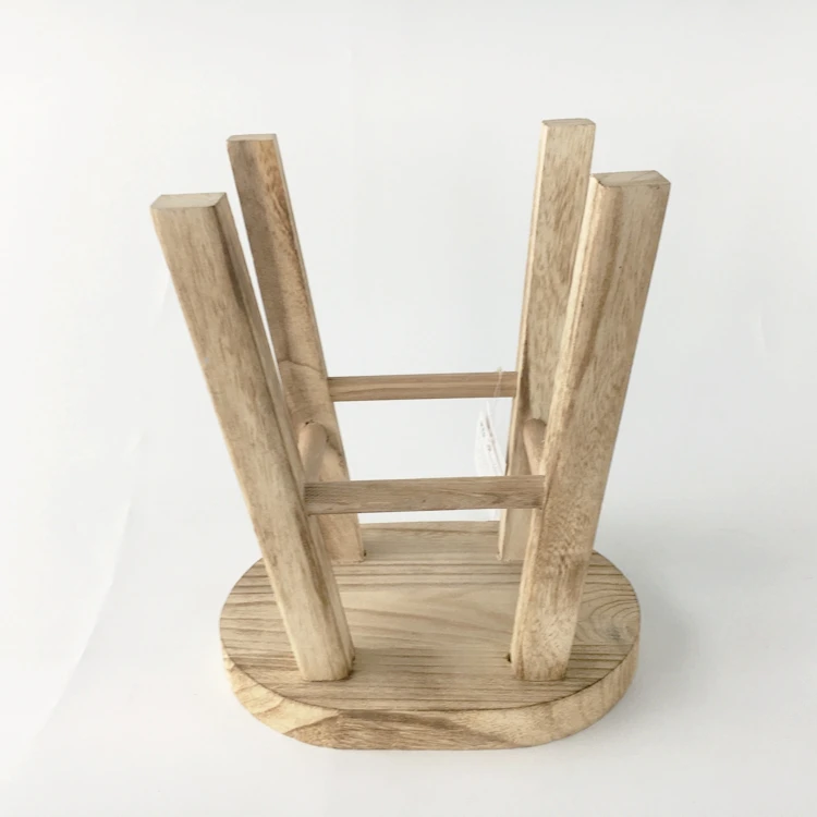 
unfinished paulownia wood design stools for workshop 