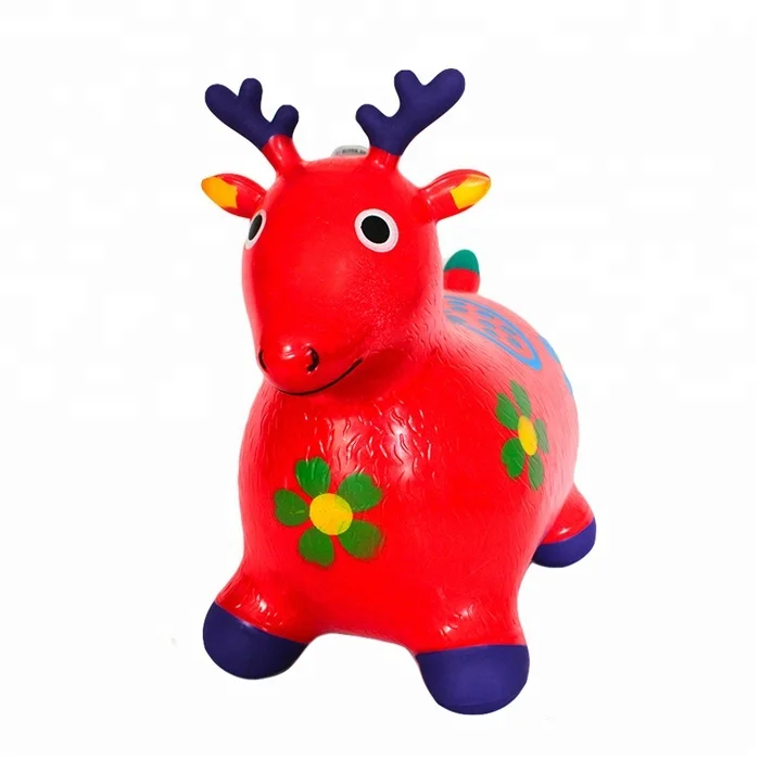 Hand printed Inflatable pvc rody jumping horse toy for kids