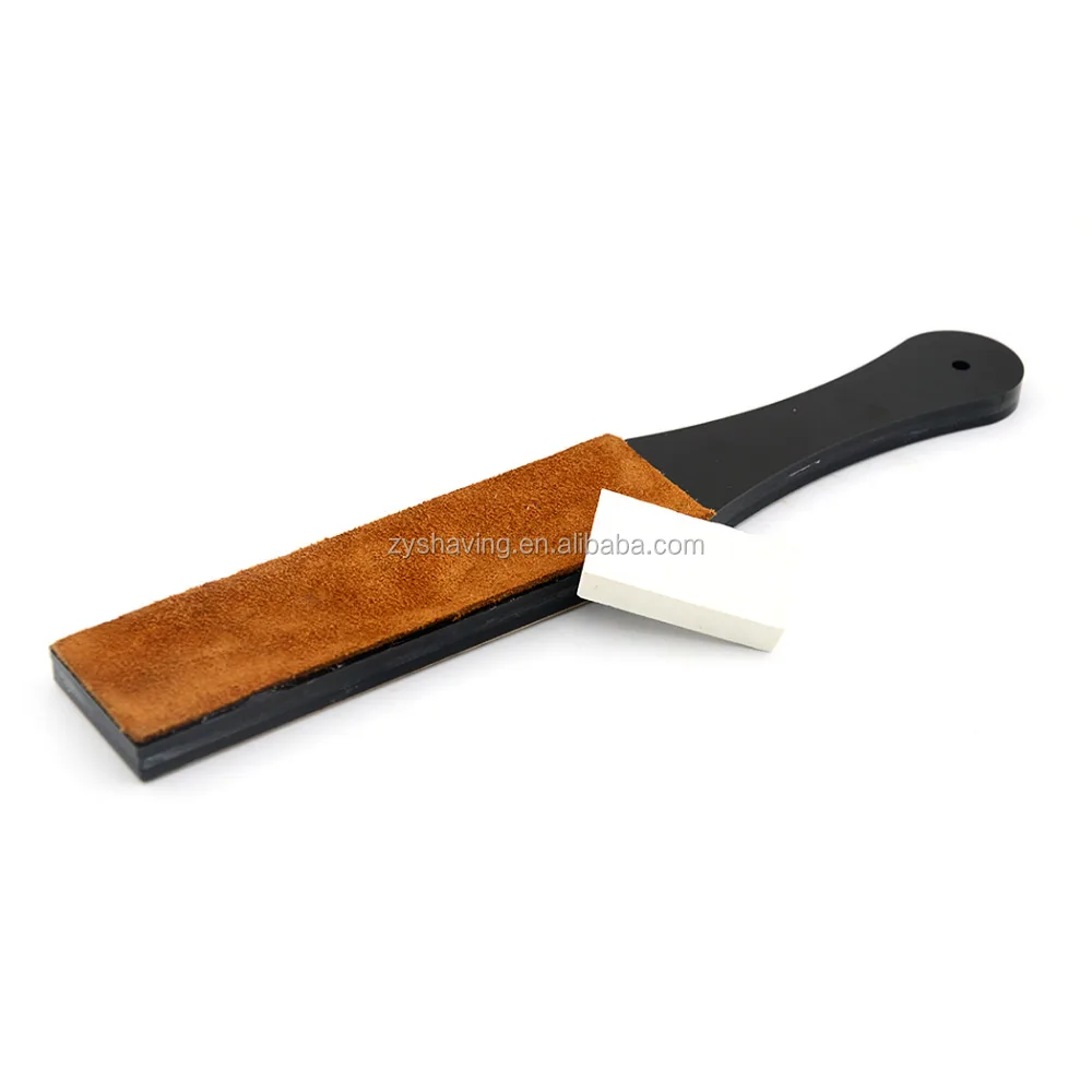 ZY 2 Side Straight Razor Acrylic Leather Sharpening Strop With Polishing Paste