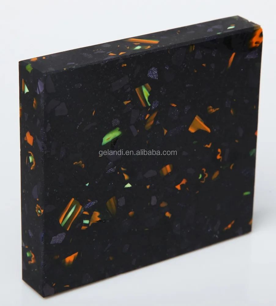 Special color Big chips artificial stone quartz stone slabs(GZS003)