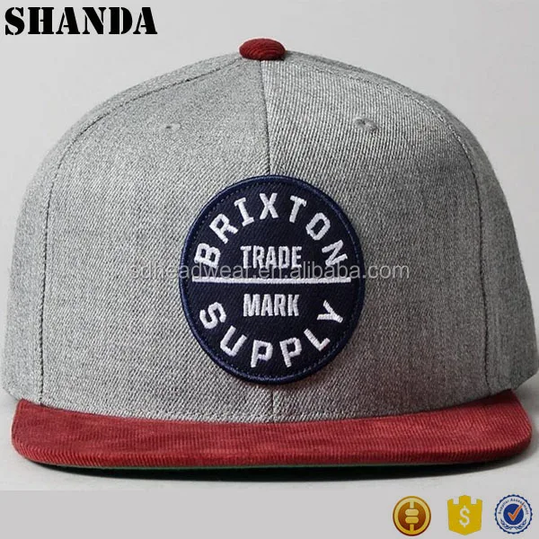 85% Acrylic 15% Wool Custom logo Woven Patch Snap back hat