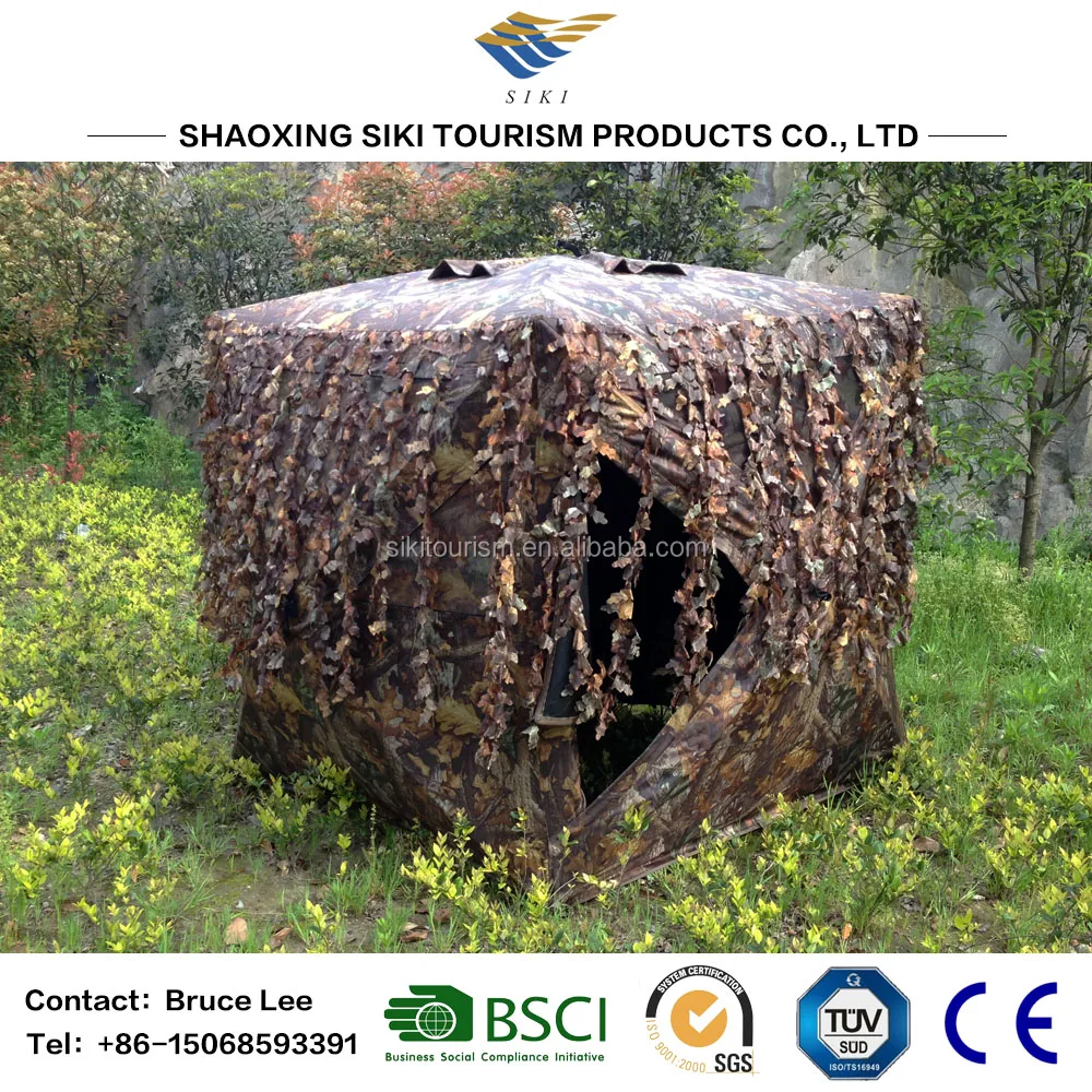 3D Camo Leafey Trim Around All Windows Hunting Tent