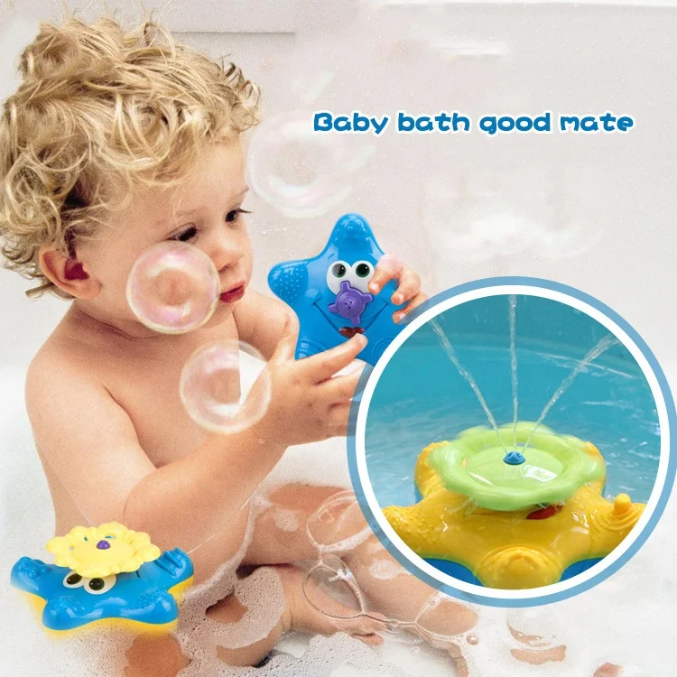 Новая батарея, детские игрушки, Электрический распылитель воды, морской звезды, Игрушки для ванны для малышей