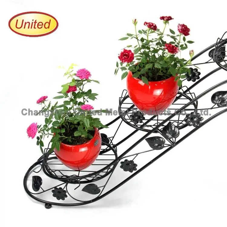 New design metal bucket hanging flower pot stand with low price