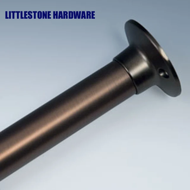 
60 Inch Oil Rubber Bronze Aluminum Straight Shower Curtain Rod 