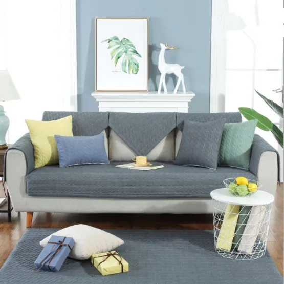 Charmcci 600211 Fresh color dyed pure sofa cover stretch leather set 3pcs nylon 3 seater dog protector headrest printed velvet