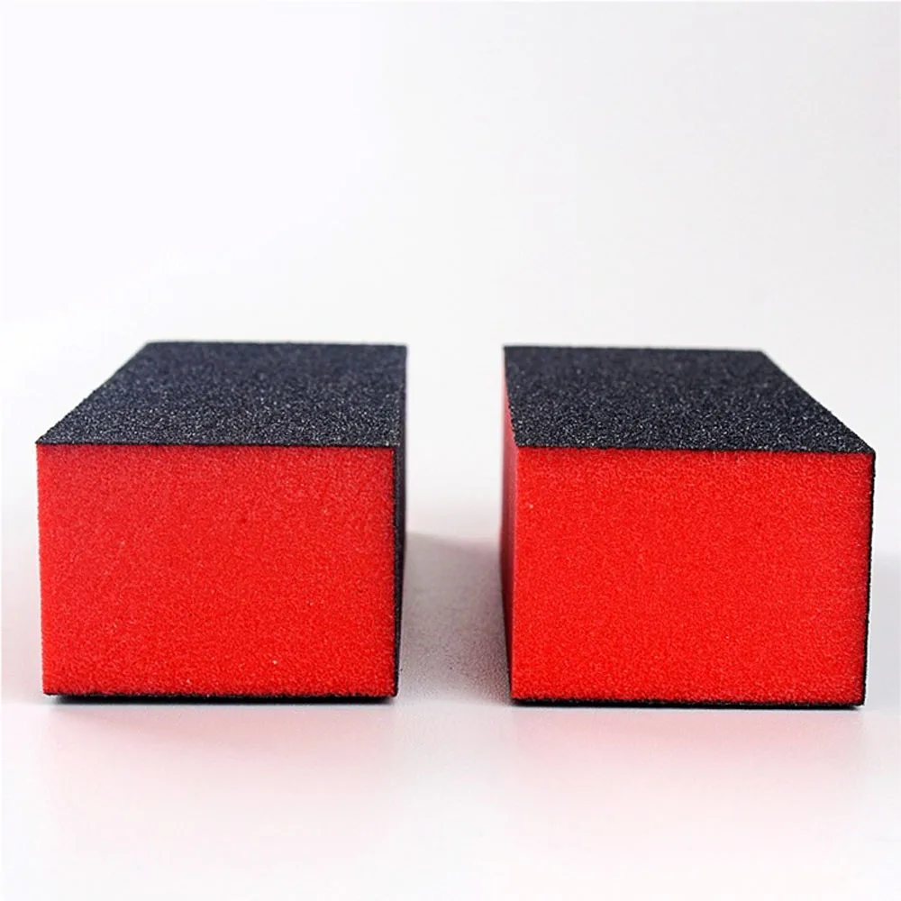 Wholesale orange and black acrylic nail buffer sponge block nail polish buffer