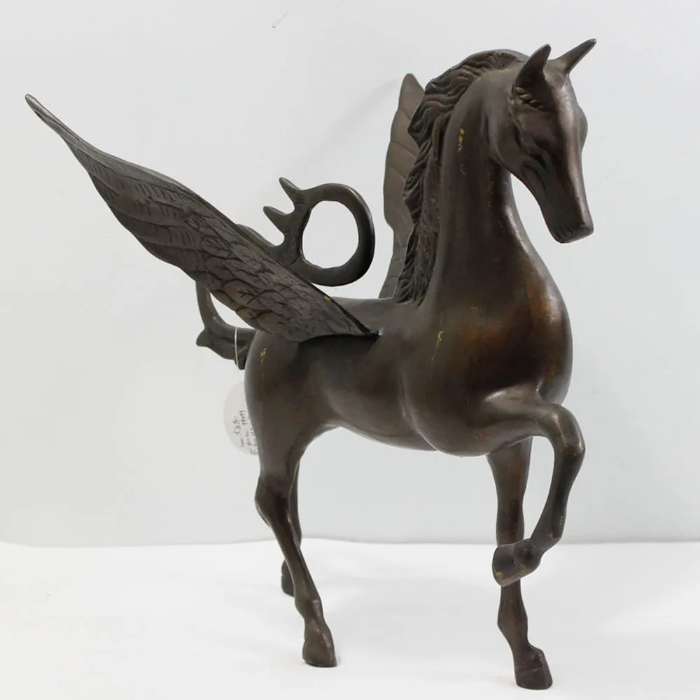 Metal Horse With Wing Statue Metal Figurine Antique Bronze Sculpture