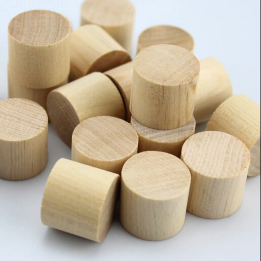 Wood Cylinder Montessori Teaching Aids Material Unfinished Wooden Craft Cylinders 19*16mm