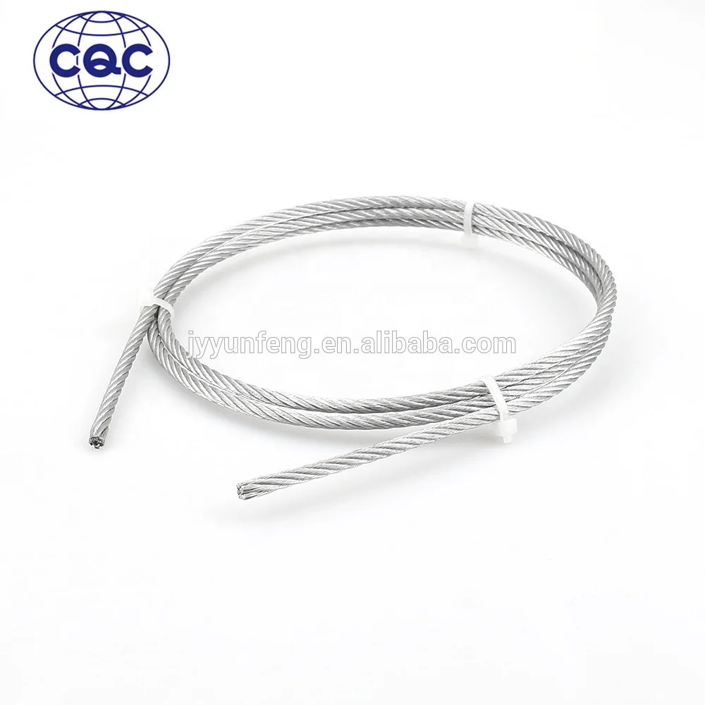 Yunfeng 1x19/6x7+fc/7x7/6x19+fc/6x19+WSC/18x7+FC/18x7+IWS stainless steel wire rope for fitness equipment