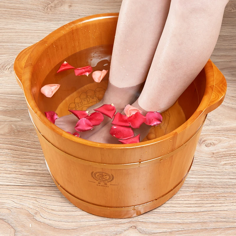 Promote blood circulation pedicure wooden foot basin foot spa tub