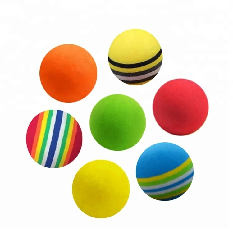 Amazon Best Seller EVA Foam Rainbow Color Cat Ball Toy eva foam stresstoy balls dog cat pet plush ball toys