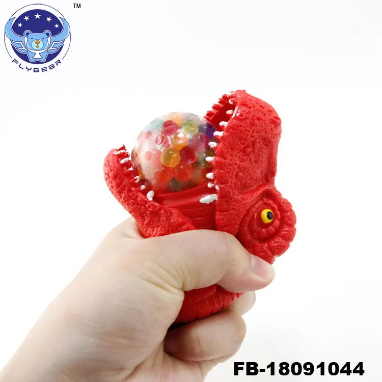Squishy Pressure Ball Stress Reliever Dinosaur Head Toys Grape Balls Tpr Custom Squeeze Stress Ball Children Dinosaur Toy