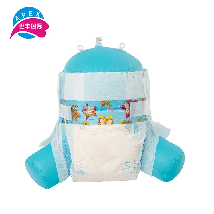 Super soft non woven fabric cheap disposable baby diaper with magic tape