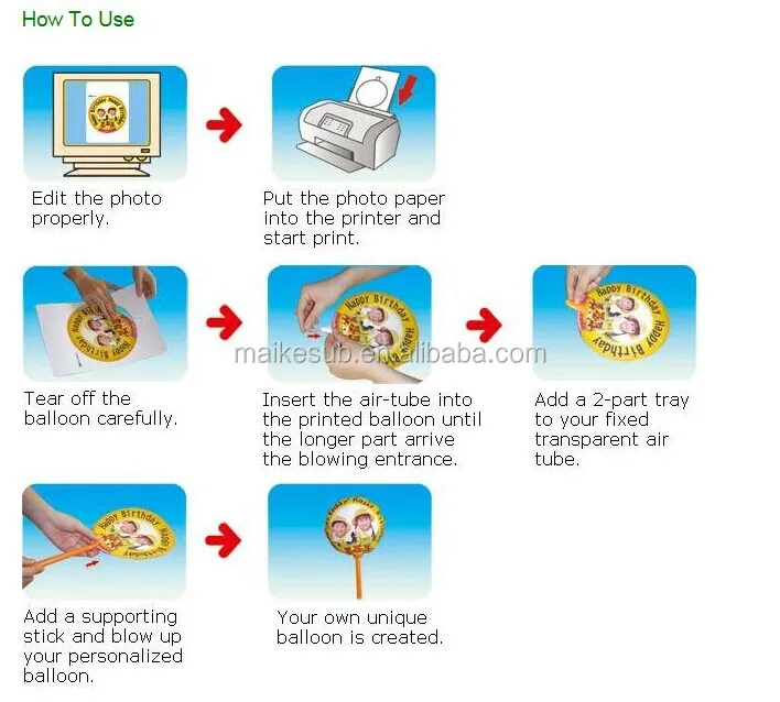 A3 A4 Printable photo balloons inkjet printing balloon in round shape