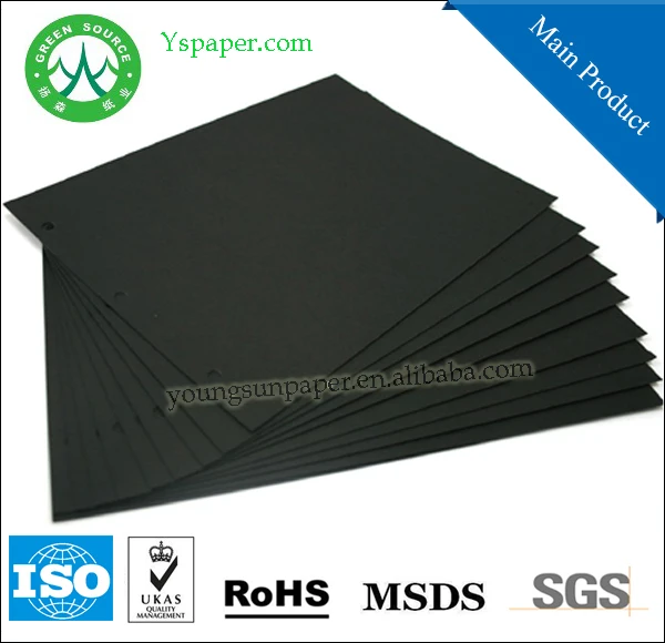 Горячая Распродажа 180gsm 300gsm 70x100 см Целлюлоза из натуральной древесины Толстая черная бумага/картонный лист