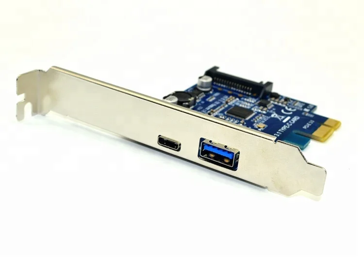 PCIe x1 to USB 3.1 converter card 2ports 10G USB 3.1 Type C USB-C Type A Port Add on Expansion Card Adapter for PC Computer