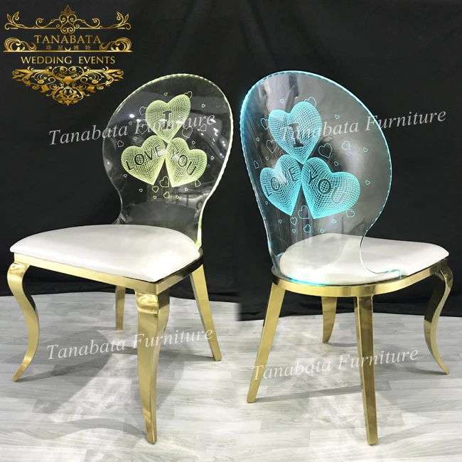 modern stainless steel legs modern led light up clear acrylic chairs banquet