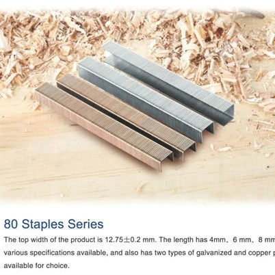 
Air Nail, BeA80, BOSTITCH 86, DUOFAST 301, FASCO80, HAUBOLD 800, HOLZHER K, NIKENA80, KIHLBERG 680, PREBENA A, SENCO AT 