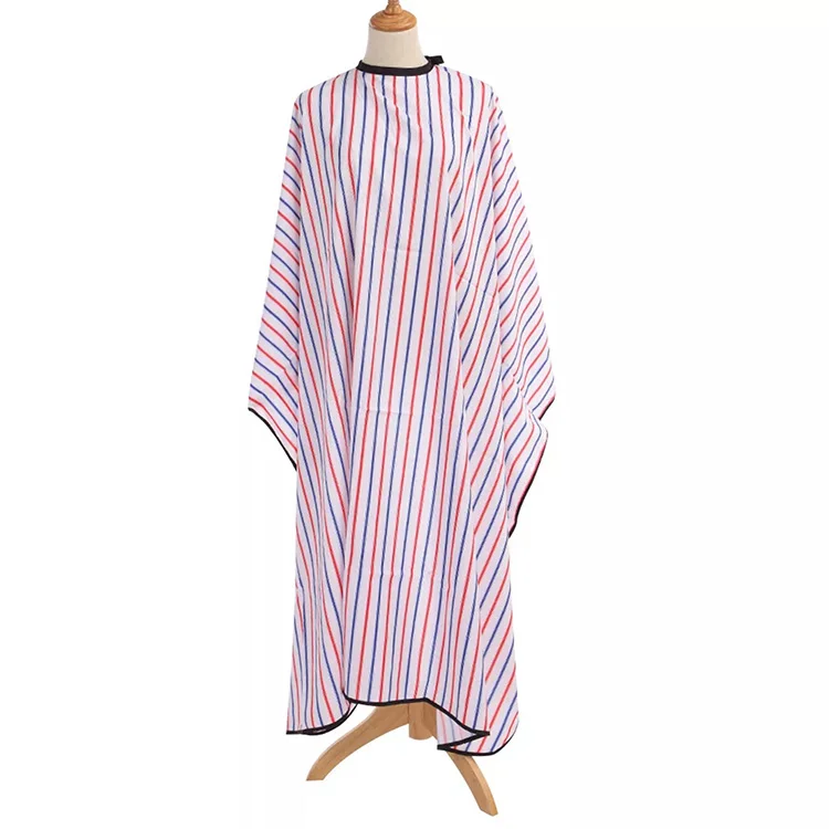Custom Classic Design Hairdressing Print Stripe Antistatic Polyester Barber Salon Cape With Logo For Baber Shop Salon