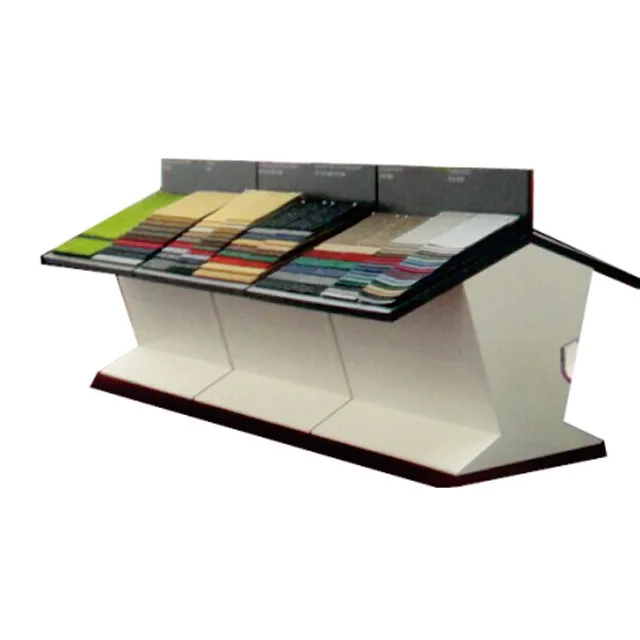 Custom laminated portable retail floor standing metal carpet display rack