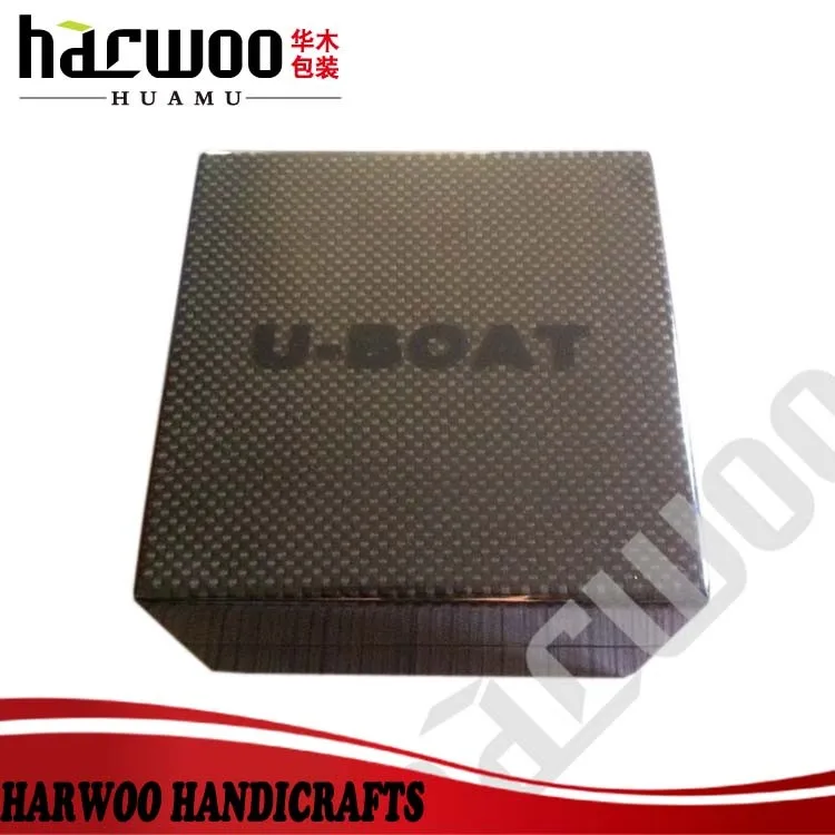 U-образная деревянная глянцевая коробка для часов, деревянная упаковка для часов, коробка для часов с черной полиуретановой подкладкой
