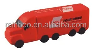 Eco-friendly logo printed cheap truck shape pu stress toy for promotion