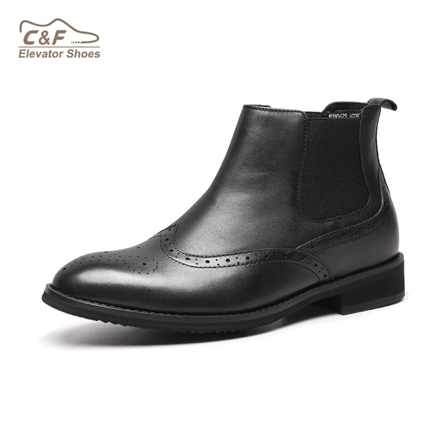 wholesale Brogue Genuine Cow Leather genuine leather chelsea boots men
