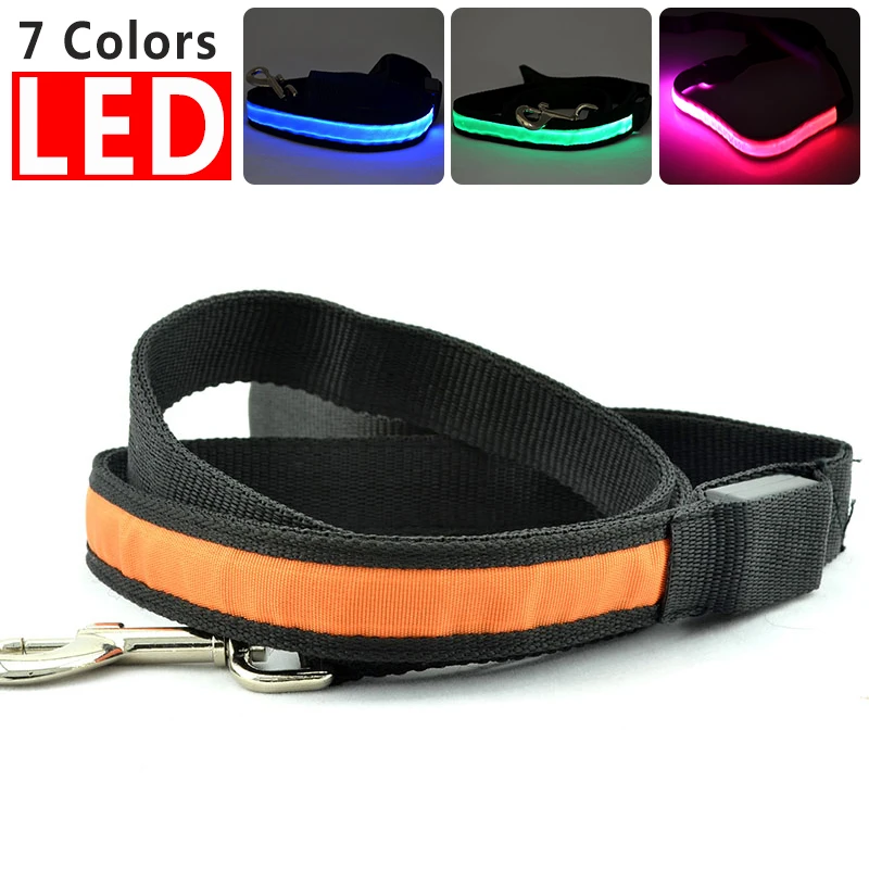New 2017 Pet Dog Cat Flashing Nylon dog walking belt LED Flashing Pet Dog Leash Pet Cat Belt With 8colour