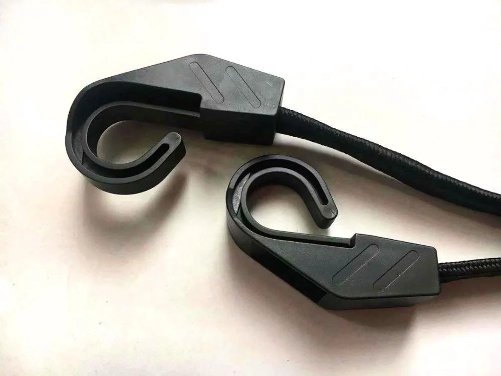 Green bungee cord/plastic hook thick bungee cord/flat bungee cords