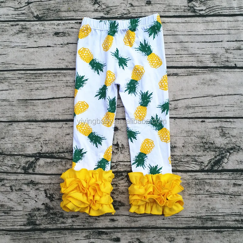 Super cute style girls icing leggings printed wholesale baby ruffle pants children fashion pants