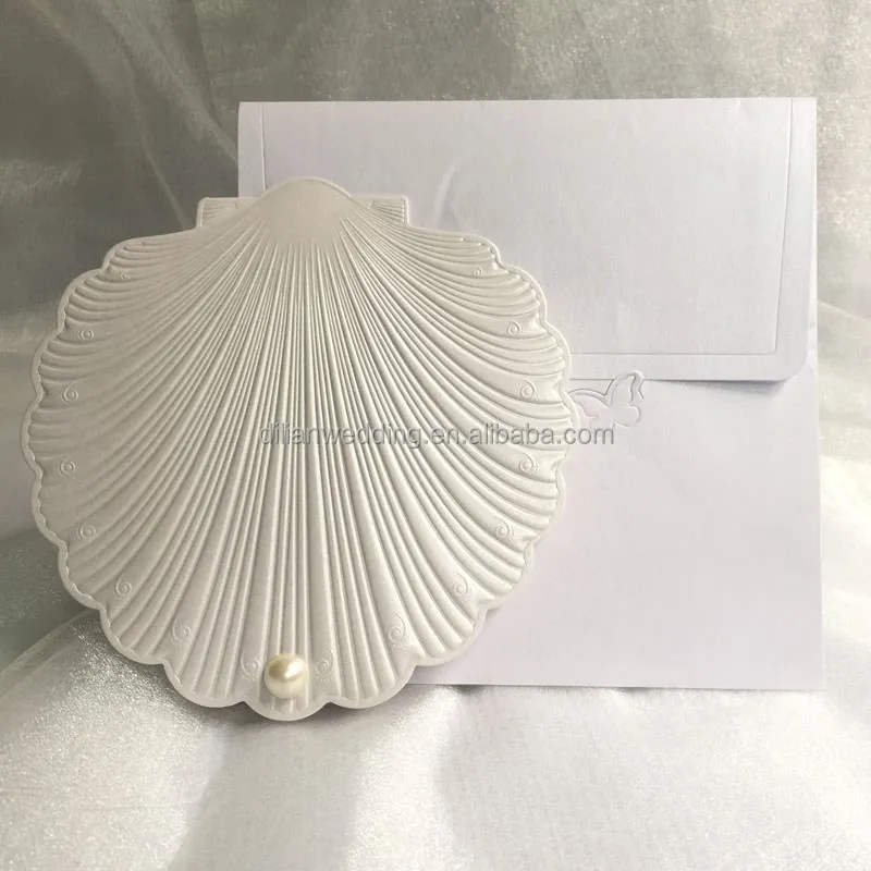 
Popular Style In UK USA Middle East Africa Shell Shape Invitation Cards Wedding 