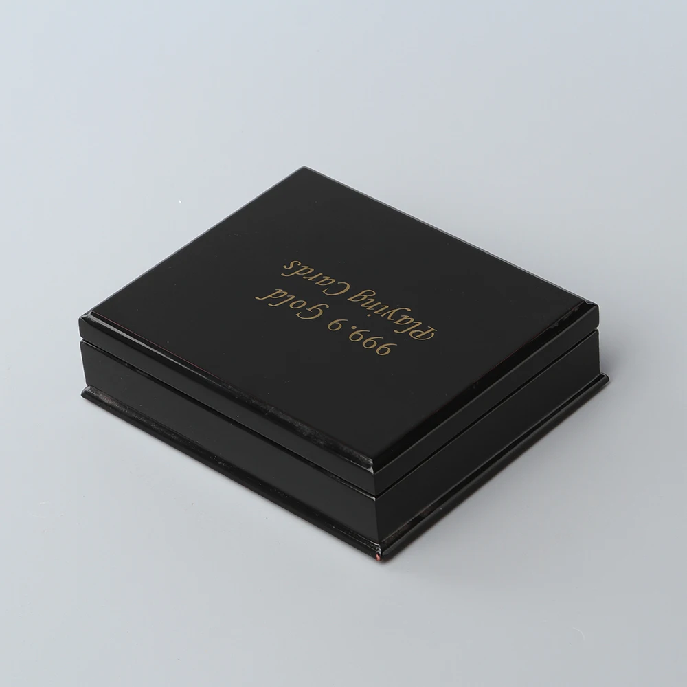 Деревянная подарочная упаковочная коробка с логотипом на заказ, черная деревянная коробка с полированной поверхностью