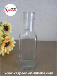 150ml Mini Clear Square Glass Bottle with Cork Top