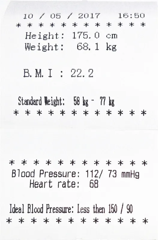 DHM-15B Coin operated height weight scale with blood pressure and BMI calculate