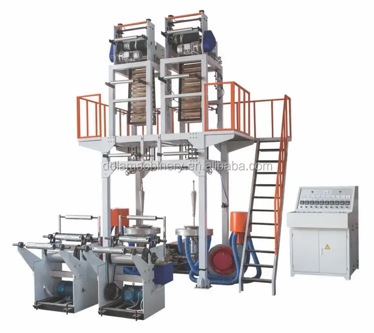 High Speed Double Die Head Plastic HDPE LDPE PE Film Blowing Machine