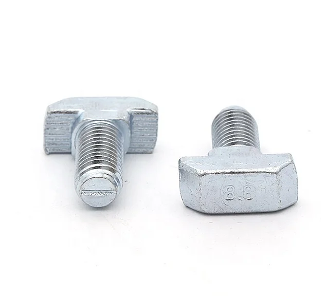 Custom M8x20 25 30 40 60 Hammer T Shaped Head Bolt for Slot 10mm Aluminium Profile Connector
