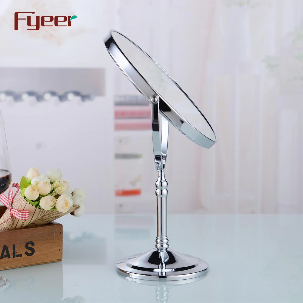 Fyeer Wholesale Round Brass Cosmetic Mirror with 3X Magnification