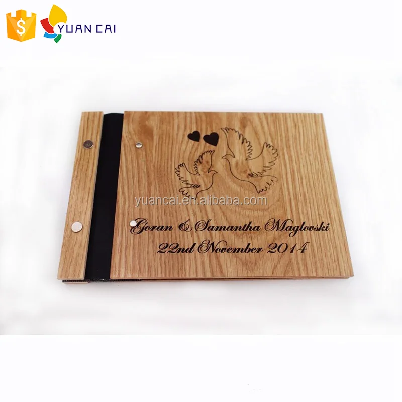 Custom logo new design plywood book cover wooden book Commemorative book