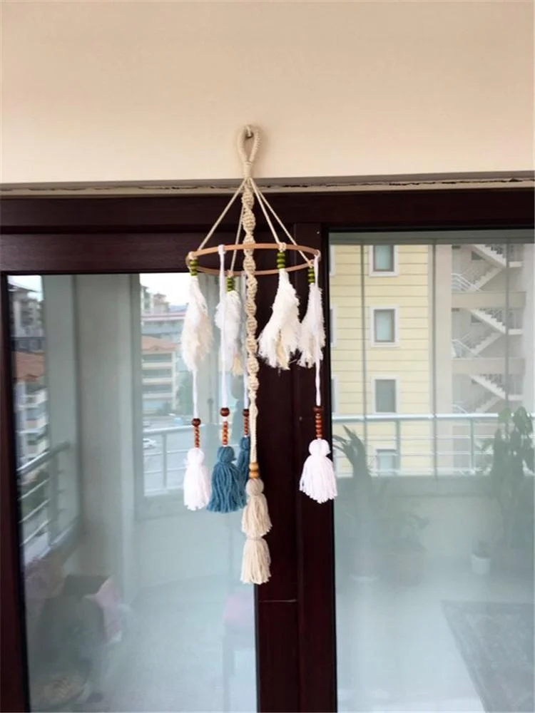 New design handmade Macrame ceiling mobiles for baby  hanging macrame wall hanging tassel baby mobiles