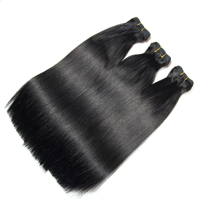 True length 16 inch virgin brazilian super double drawn hair, mink straight human hair with closure