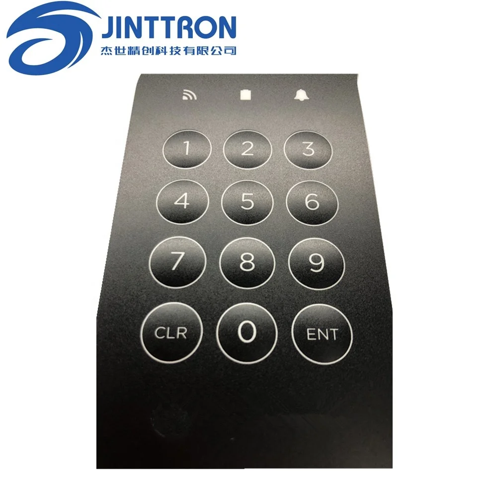 Custom sticker label 4 x 3 matrix 12 flat keys membrane switch keypad control panel for communication devices